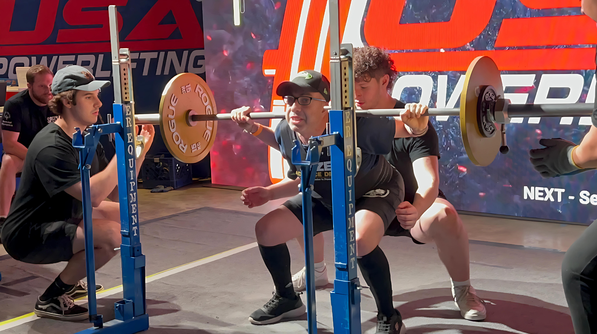 Gabriel Homes resident at powerlifting tournament.