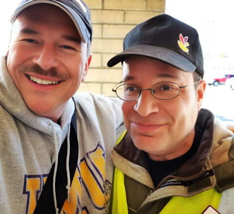 Gabriel Homes resident (right) with Frank (left), friend of the community.