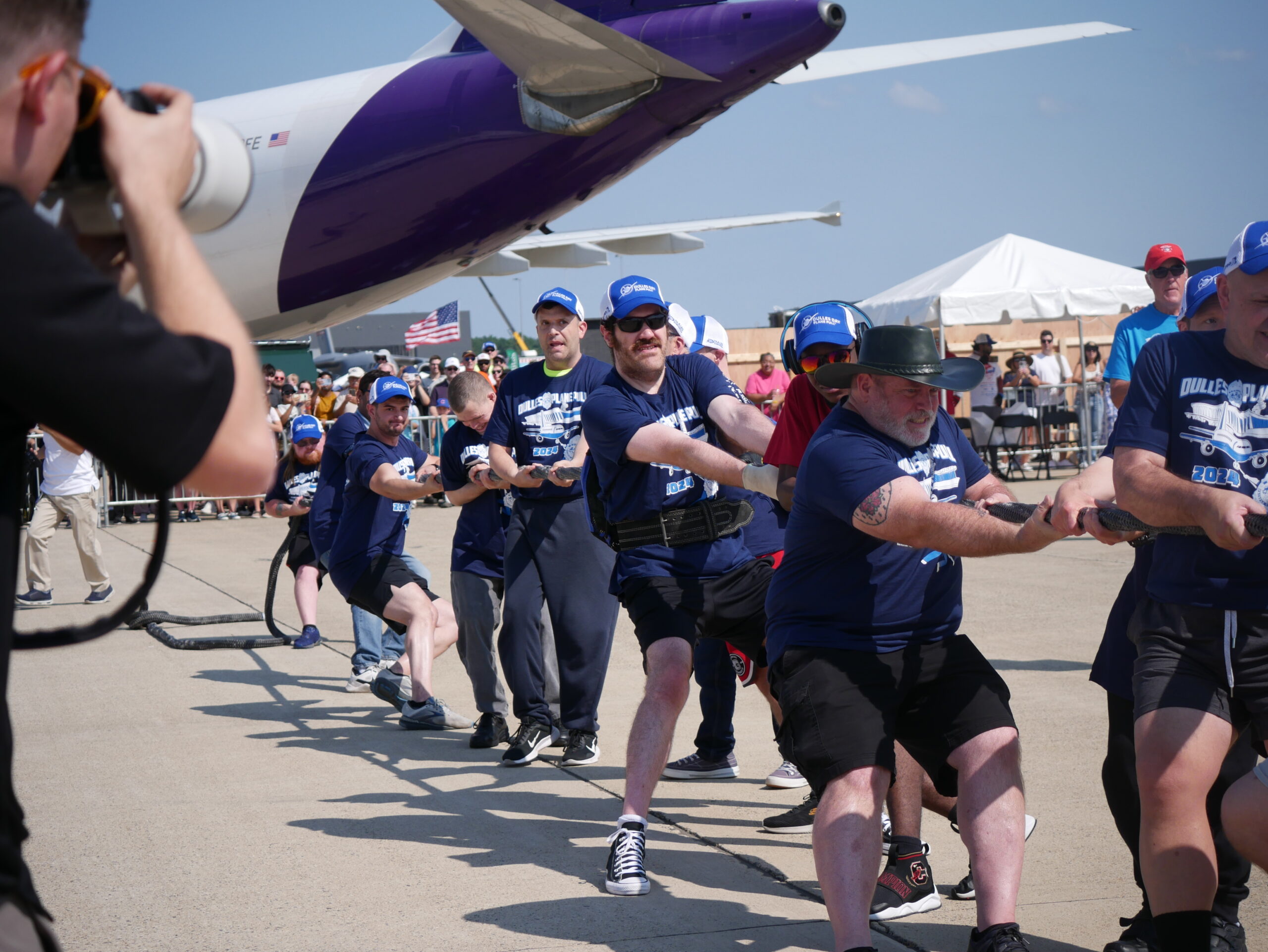 Photo for Gabriel Homes Powerlifters Pull a Plane at Dulles Airport