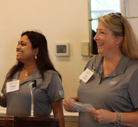 Gabriel Homes Board Member Shalini Kapur (left) with Executive Director Lynn Davis (right).