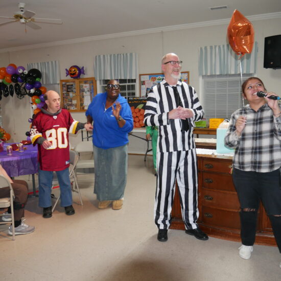 Gabriel Homes residents at the Boo Bash, a Halloween party.