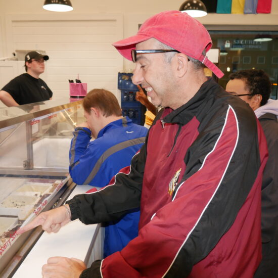 Gabriel Homes resident enjoying local ice cream at MooThru in Herndon.