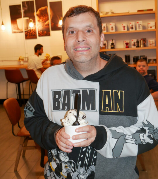 Gabriel Homes resident enjoying local ice cream at MooThru in Herndon.