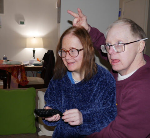 Gabriel Homes residents watching game shows.