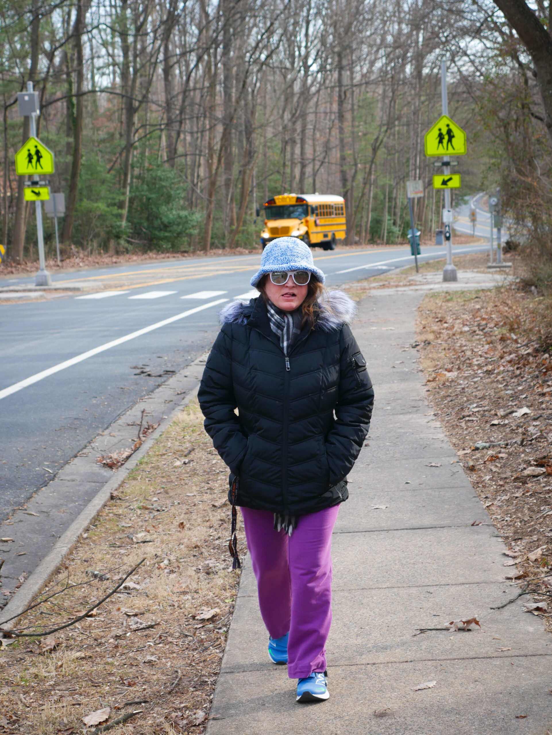 Gabriel Homes resident on a walk on a trail in Reston.