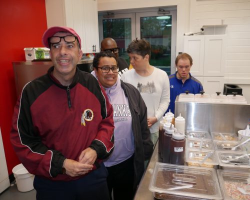 Gabriel Homes residents at MooThru Herndon for an ice cream social.