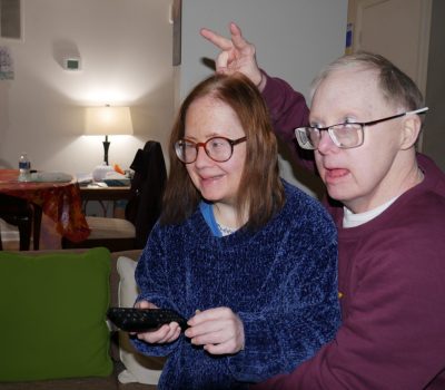 Gabriel Homes residents watching game shows.