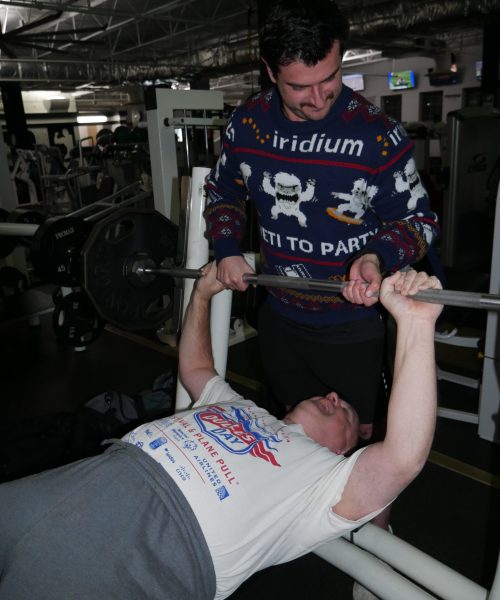 Gabriel Homes resident and Special Olympics powerlifting champion at practice.