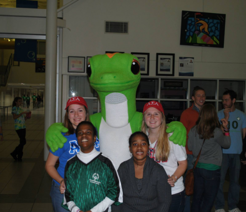 Sarah Carwile (left), Gabriel Homes board member volunteering for the Special Olympics.