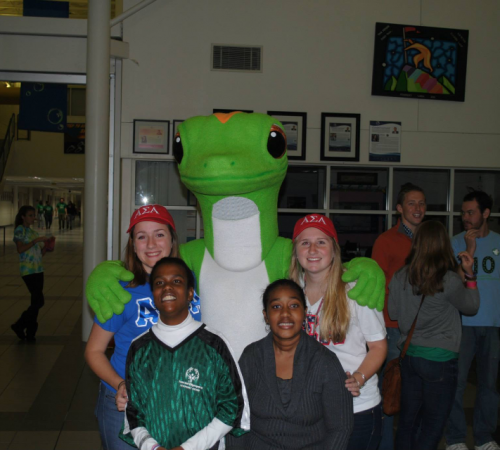 Sarah Carwile (left), Gabriel Homes board member volunteering for the Special Olympics.