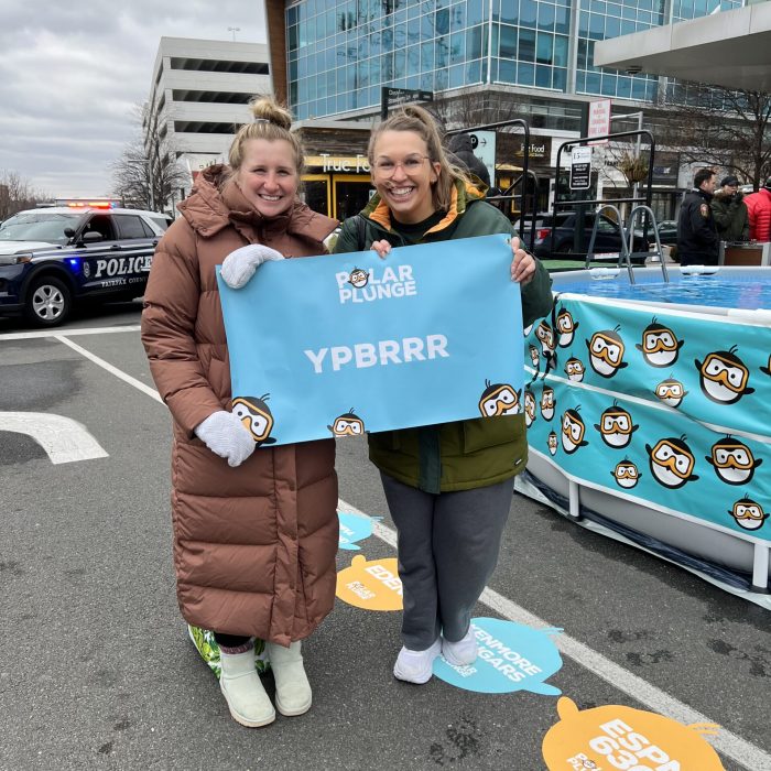 Sarah Carwile (left), board member at Gabriel Homes, at the Special Olympics.